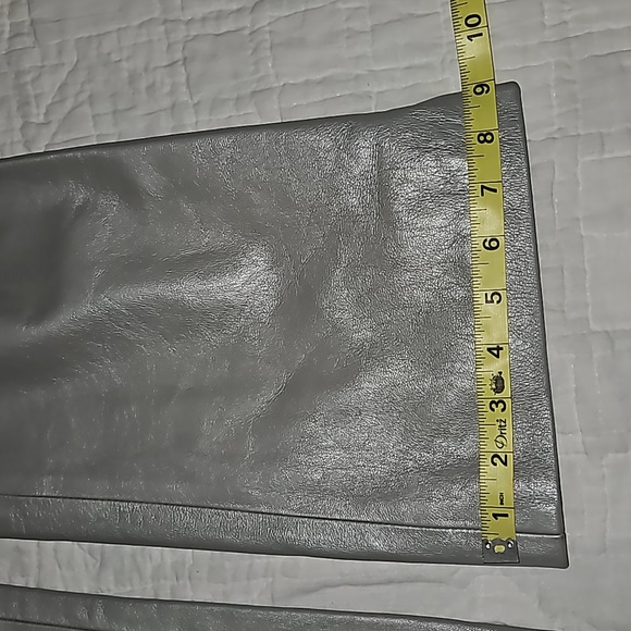 St. John Silver 100% Leather Pants Sz 4 - Picture 5 of 11